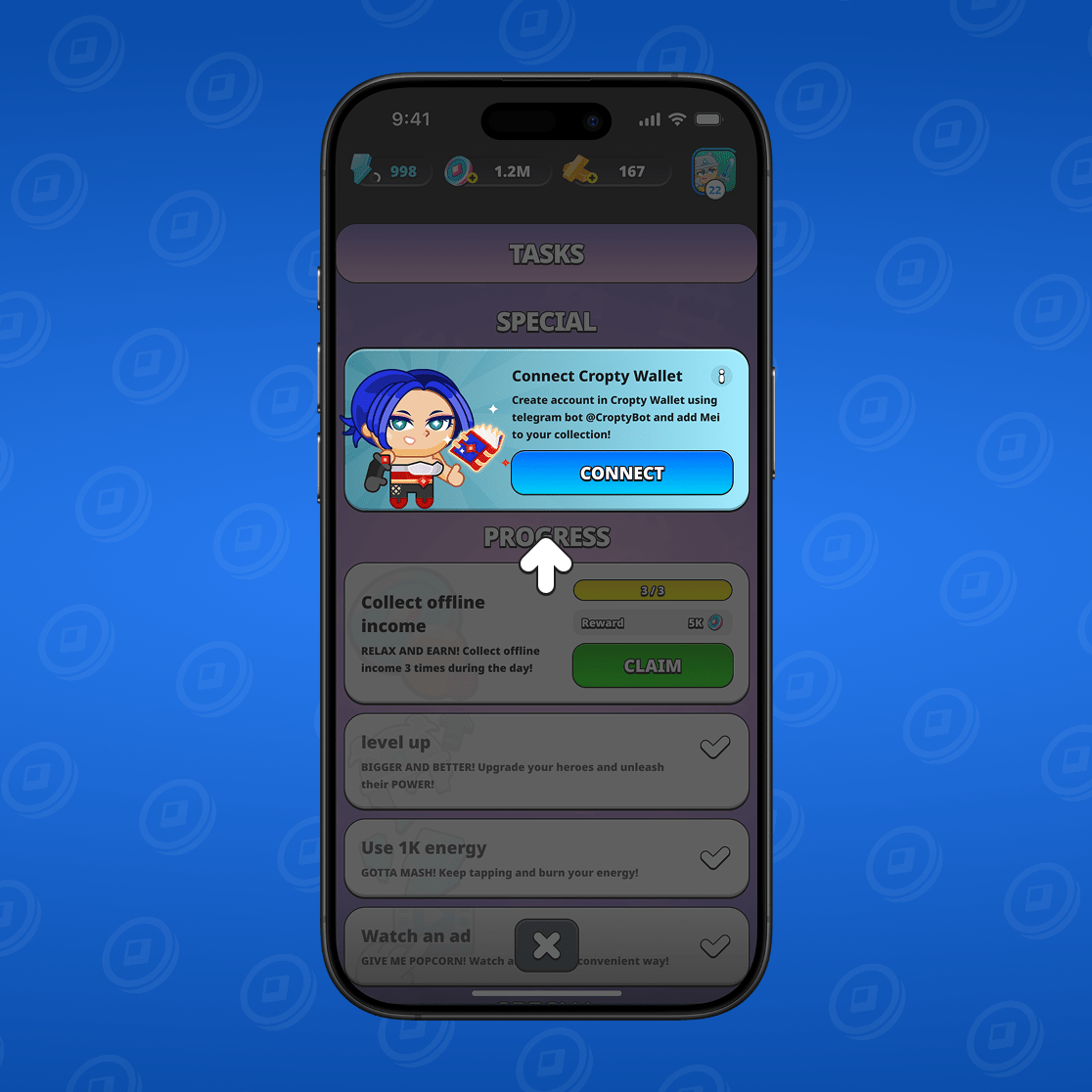 Hubungkan Cropty Wallet 